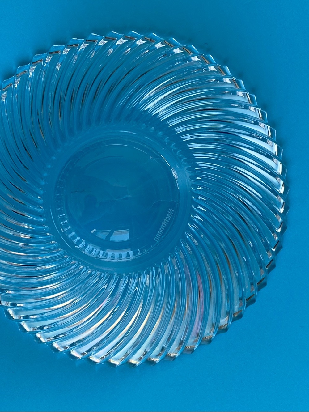 Clear German Crystal Glass Swirl Decorative Bowl  by Nachtmann